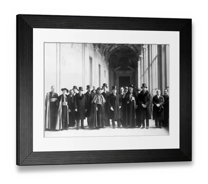 Framed Print : Gasparri and Mussolini at Lateran Palace