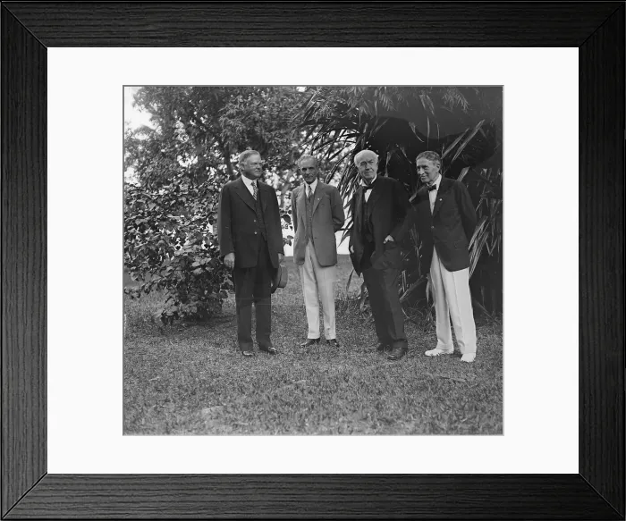 Framed Print : Herbert Hoover, Henry Ford, Thomas Edison and Harvey Firestone