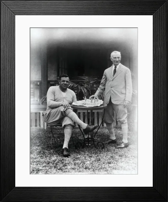 Framed Print : Babe Ruth Seated at Table With Birthday Cake Framed Print : Babe Ruth Seated at Table With Birthday Cake