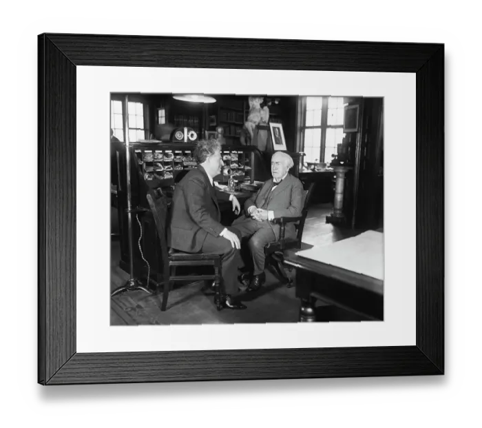 Framed Print : Edison And Martinelli Discuss Contract Framed Print : Edison And Martinelli Discuss Contract