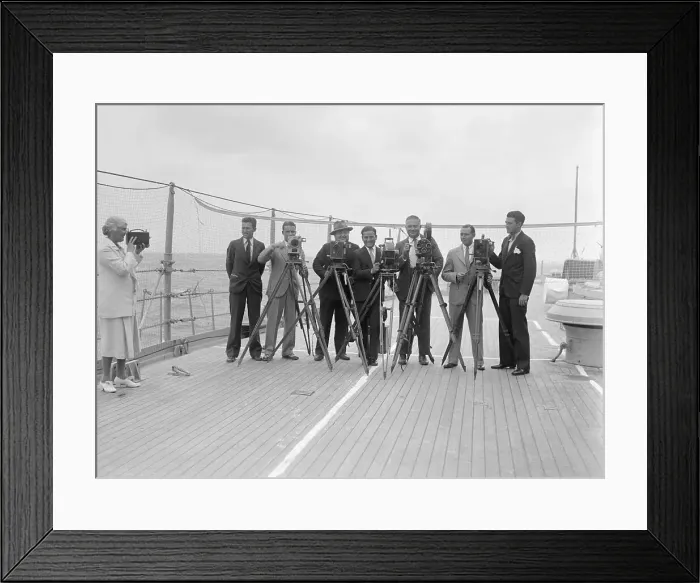 Framed Print : Mrs. Hoover Aiming Camera