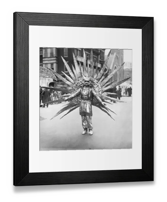 Framed Print : Costumed Man in Mummers Parade Framed Print : Costumed Man in Mummers Parade