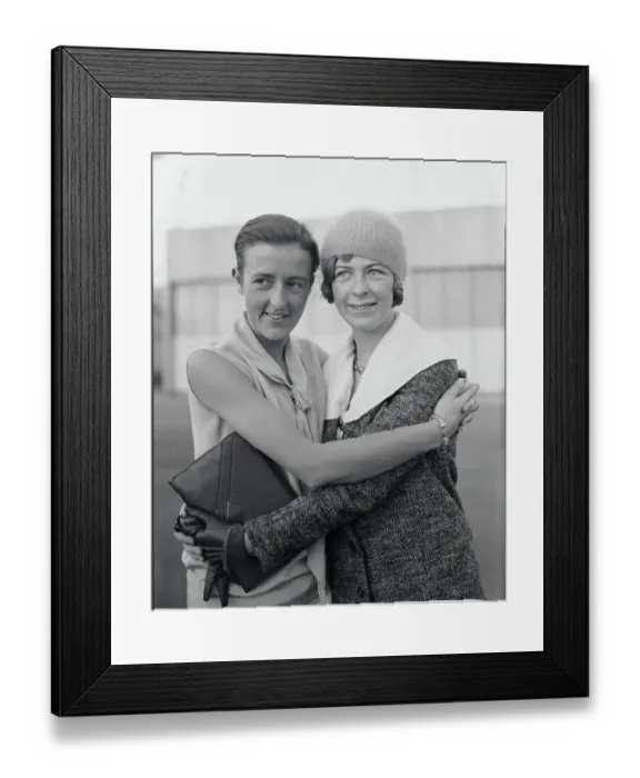 Framed Print : Elinor Smith and Bobbie Trout Hugging Each Other Framed Print : Elinor Smith and Bobbie Trout Hugging Each Other