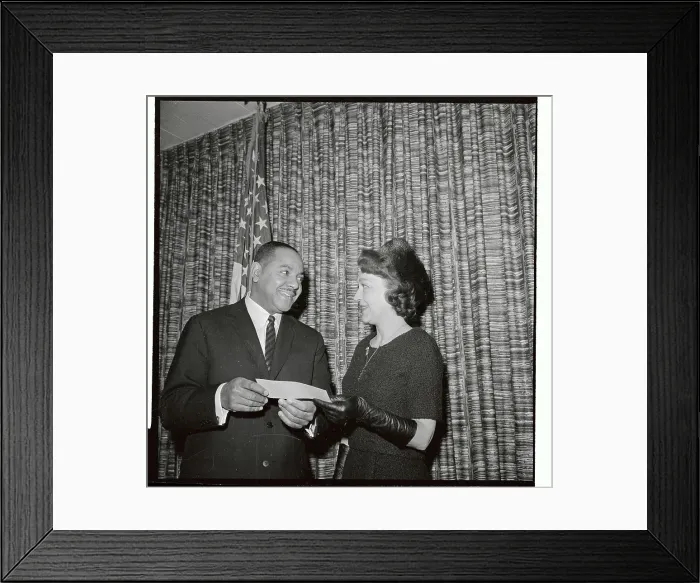 Framed Print : Jeane L. Dixon Presenting Check to Carl Rowan Framed Print : Jeane L. Dixon Presenting Check to Carl Rowan