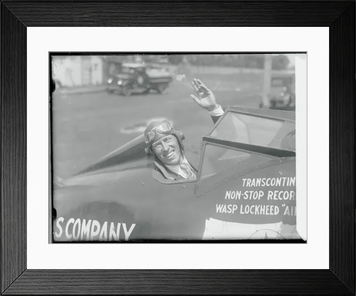 Framed Print : Pilot Waving from Plane Framed Print : Pilot Waving from Plane