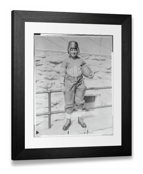 Framed Print : Young Billy Rockne Posing in Football Uniform