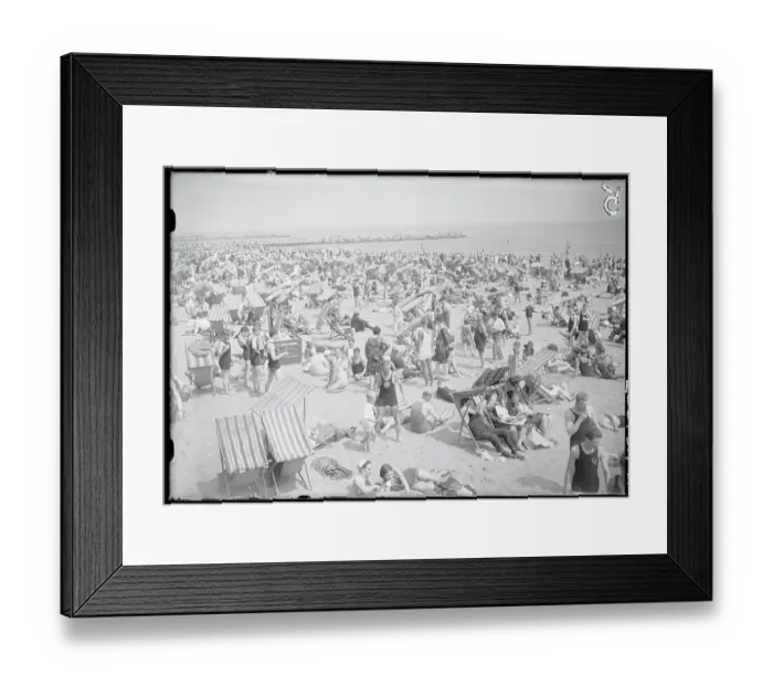 Framed Print : Coney Island Beach Crowd Framed Print : Coney Island Beach Crowd