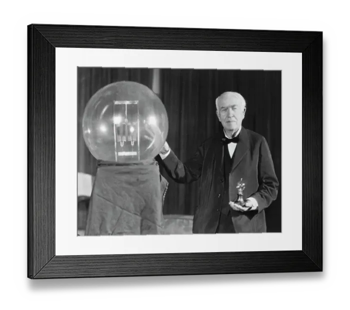 Framed Print : Thomas Edison Exhibits First Successful Incandescent Lamp Framed Print : Thomas Edison Exhibits First Successful Incandescent Lamp