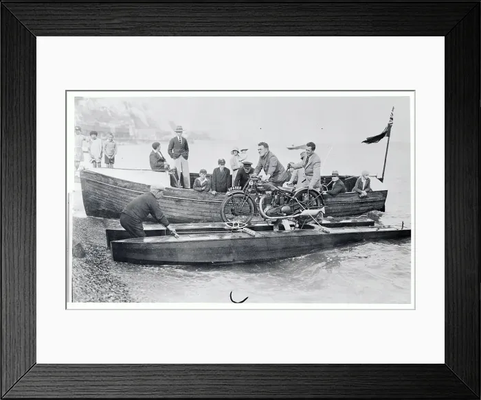 Framed Print : H.S. Perrey on His Watercraft Framed Print : H.S. Perrey on His Watercraft