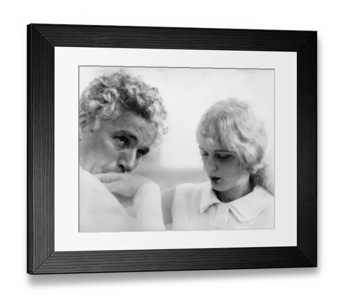 Framed Print : Charlie Chaplin Kissing Camilla Horn's Hand Framed Print : Charlie Chaplin Kissing Camilla Horn's Hand