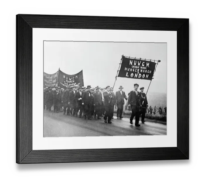 Framed Print : Scottish Miners in Hunger March Framed Print : Scottish Miners in Hunger March