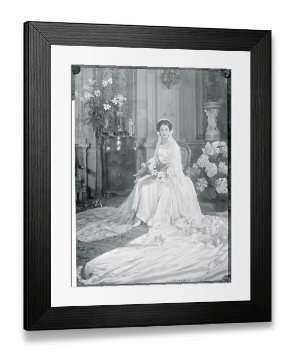 Framed Print : Elena Patino Wearing Wedding Gown by Jean Patou Framed Print : Elena Patino Wearing Wedding Gown by Jean Patou