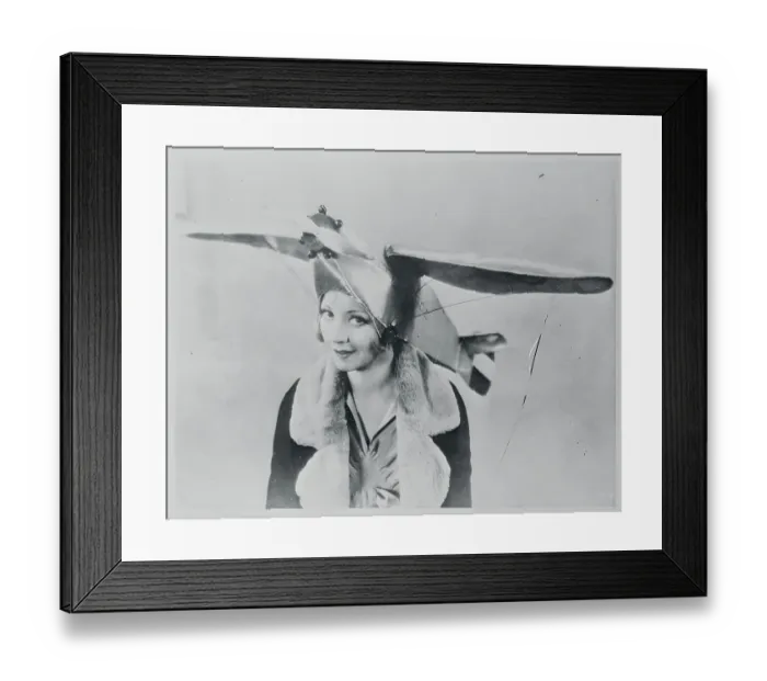 Framed Print : Alice White Wearing a Plane Hat Framed Print : Alice White Wearing a Plane Hat