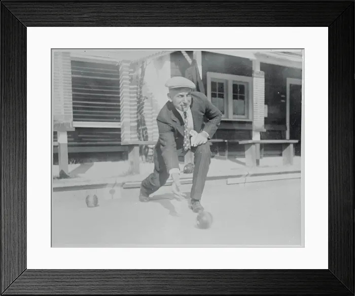 Framed Print : Napoleon Lajoie Playing Game of Lawn Bowling Framed Print : Napoleon Lajoie Playing Game of Lawn Bowling