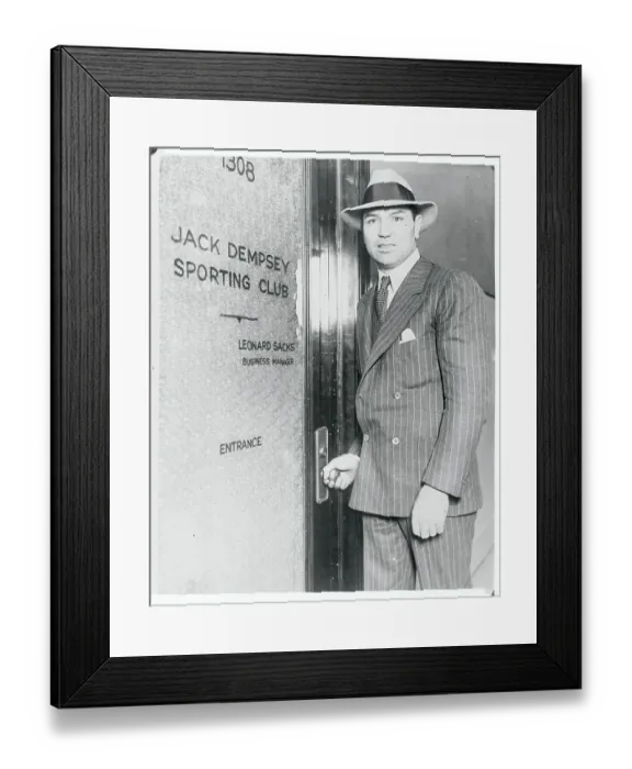 Framed Print : Jack Dempsey Arriving at His Office Framed Print : Jack Dempsey Arriving at His Office