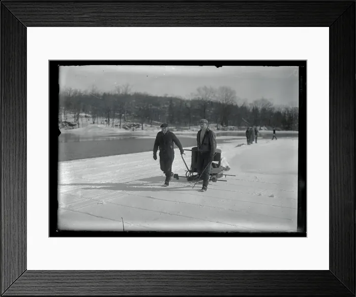 Framed Print : Men Cutting Ice into Cakes Framed Print : Men Cutting Ice into Cakes