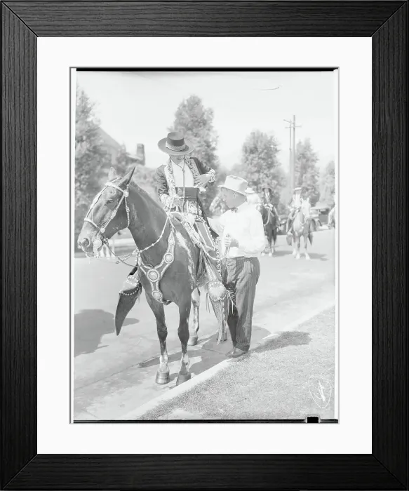 Framed Print : Sil Spaulding and Will Rogers at Spanish Celebration Framed Print : Sil Spaulding and Will Rogers at Spanish Celebration