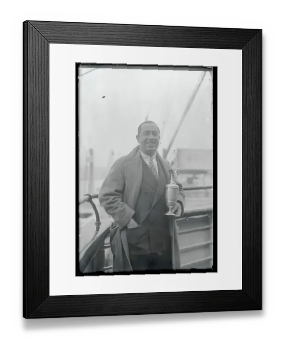 Framed Print : Walter Hagen Posing with Trophy