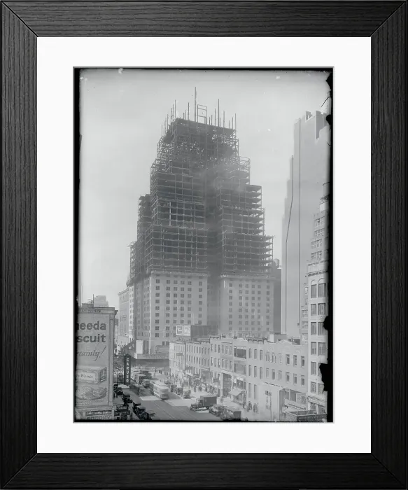 Framed Print : New Yorker Hotel Being Built Framed Print : New Yorker Hotel Being Built
