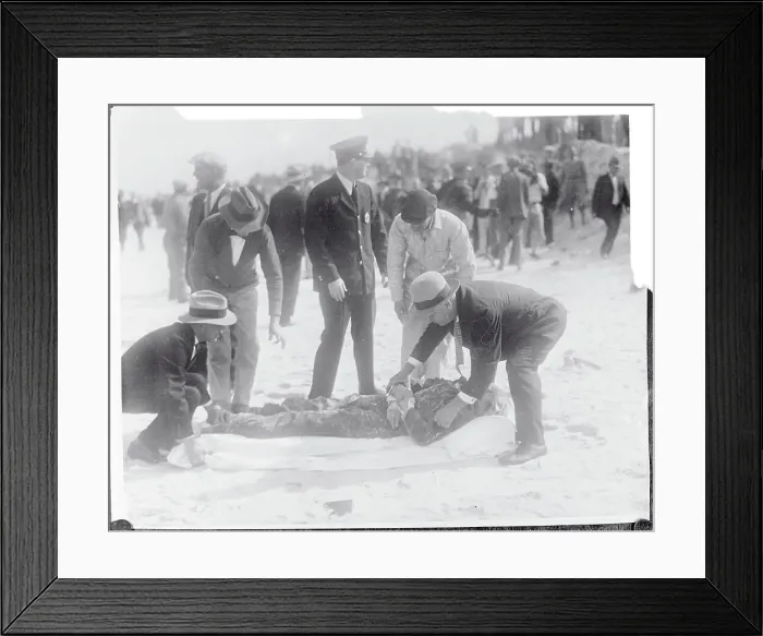 Framed Print : Body of Lee Bible Being Placed on Stretcher Framed Print : Body of Lee Bible Being Placed on Stretcher
