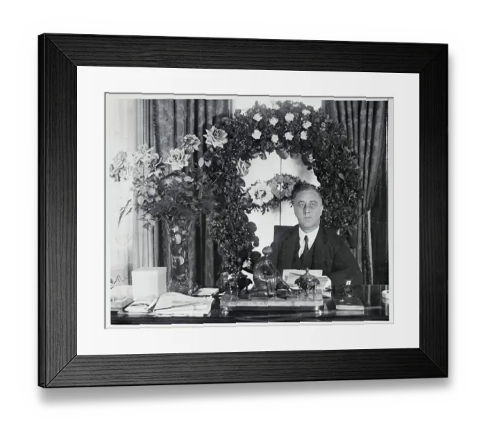 Framed Print : Franklin D. Roosevelt at His Desk Framed Print : Franklin D. Roosevelt at His Desk