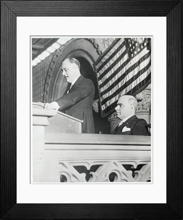 Framed Print : Franklin Roosevelt Delivering a Speech