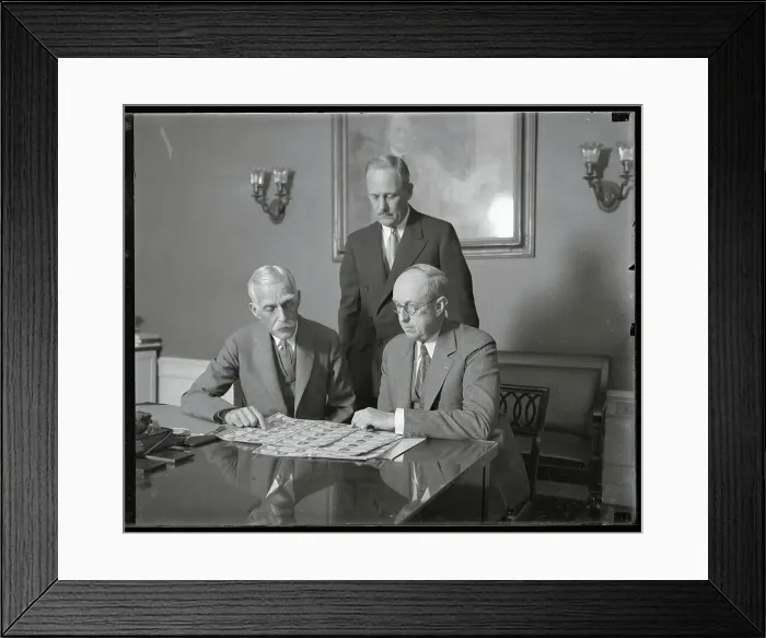 Framed Print : Andrew Mellon Examining New Currency Framed Print : Andrew Mellon Examining New Currency