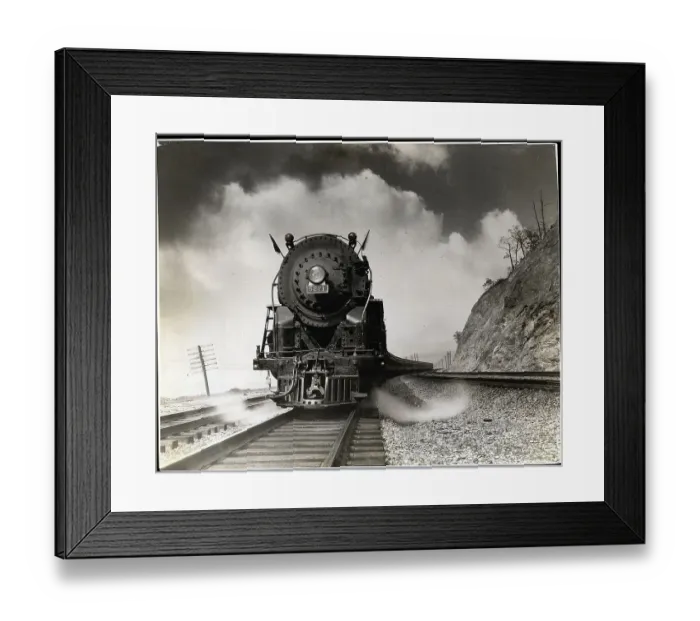 Framed Print : Steam Locomotive Chugging Down Track Framed Print : Steam Locomotive Chugging Down Track