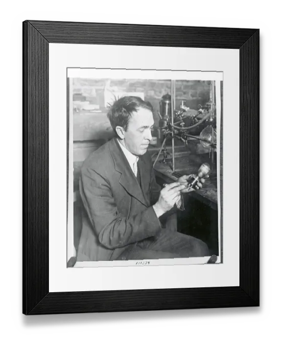 Framed Print : William L. Cummings Inventing New Electronic Device Framed Print : William L. Cummings Inventing New Electronic Device