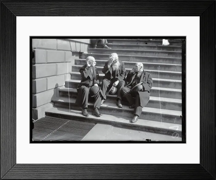 Framed Print : Men Reminiscing About Blizzard Framed Print : Men Reminiscing About Blizzard