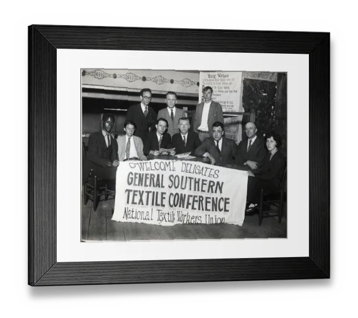 Framed Print : Officials at Textile Conference