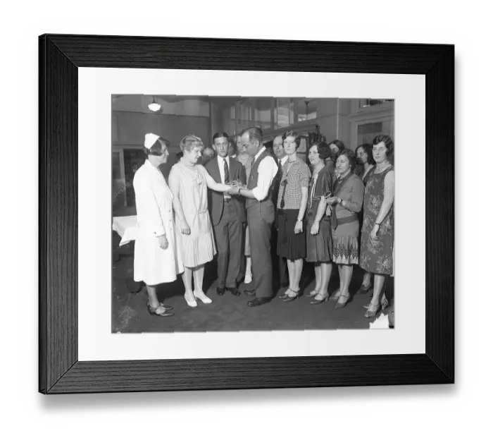Framed Print : Health Department Employees Receiving Schick Test Framed Print : Health Department Employees Receiving Schick Test
