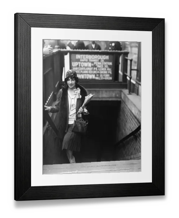 Framed Print : Woman Leaving Train Station Framed Print : Woman Leaving Train Station