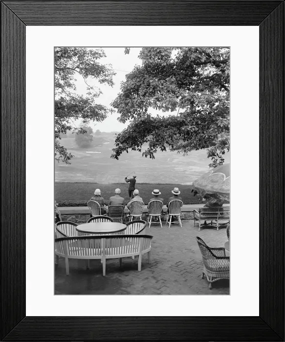 Framed Print : Back View of Sitting Fans Watching Golfer Framed Print : Back View of Sitting Fans Watching Golfer