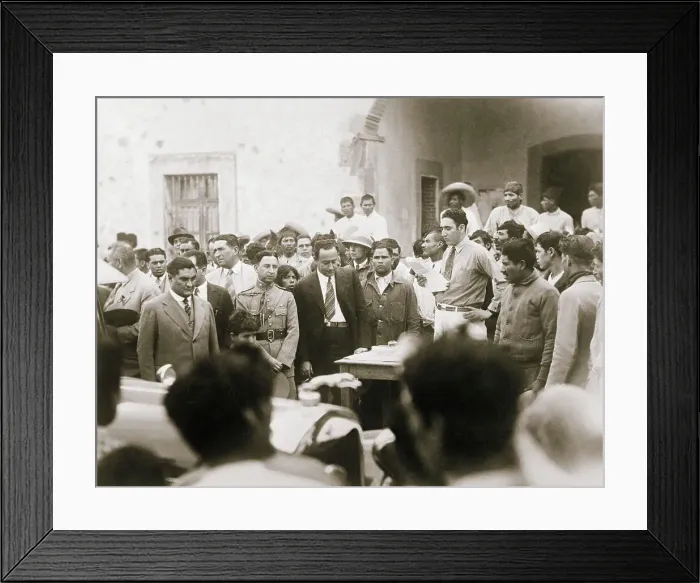 Framed Print : E. Portes Gil Giving Land to Peasants Framed Print : E. Portes Gil Giving Land to Peasants