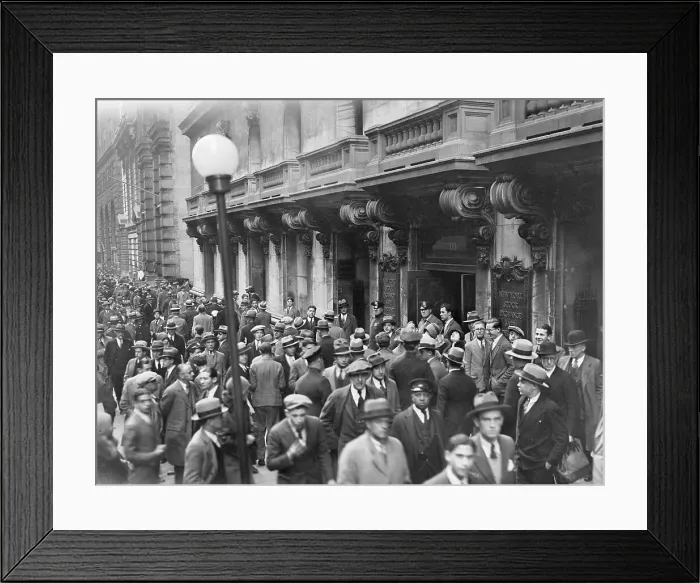 Framed Print : Crowded Street In Front / Stock Exchange Framed Print : Crowded Street In Front / Stock Exchange