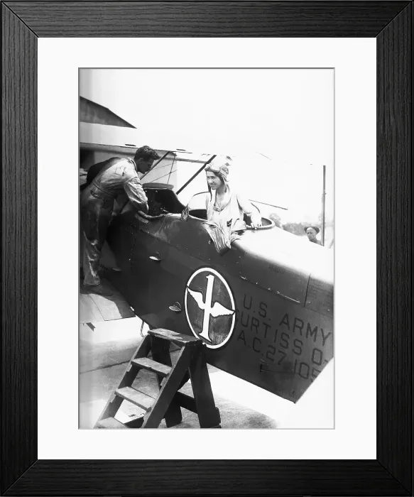 Framed Print : Portrait of Lindberghs in Plane Framed Print : Portrait of Lindberghs in Plane