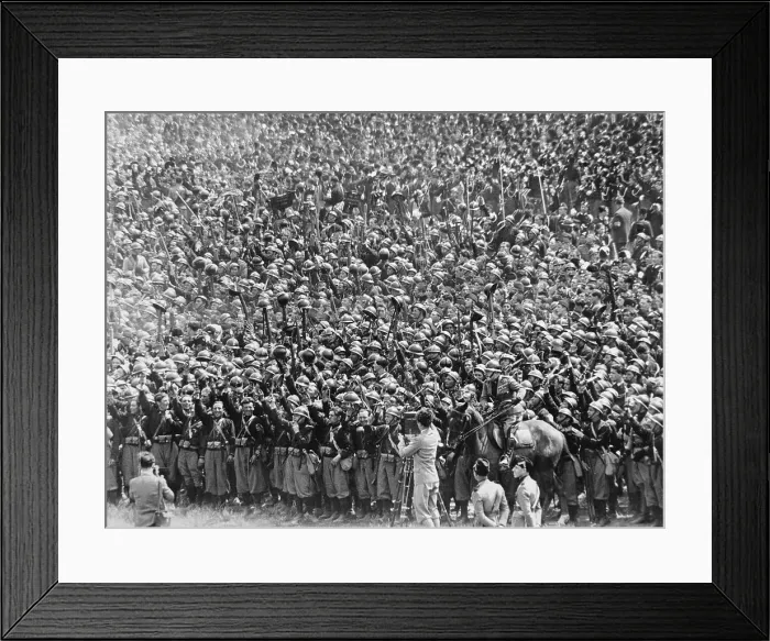 Framed Print : Fascist Solders Rallying Framed Print : Fascist Solders Rallying