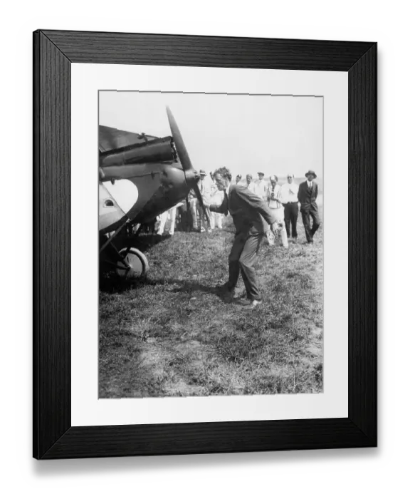 Framed Print : Charles Lindbergh Spinning Propeller of Light Plane Framed Print : Charles Lindbergh Spinning Propeller of Light Plane