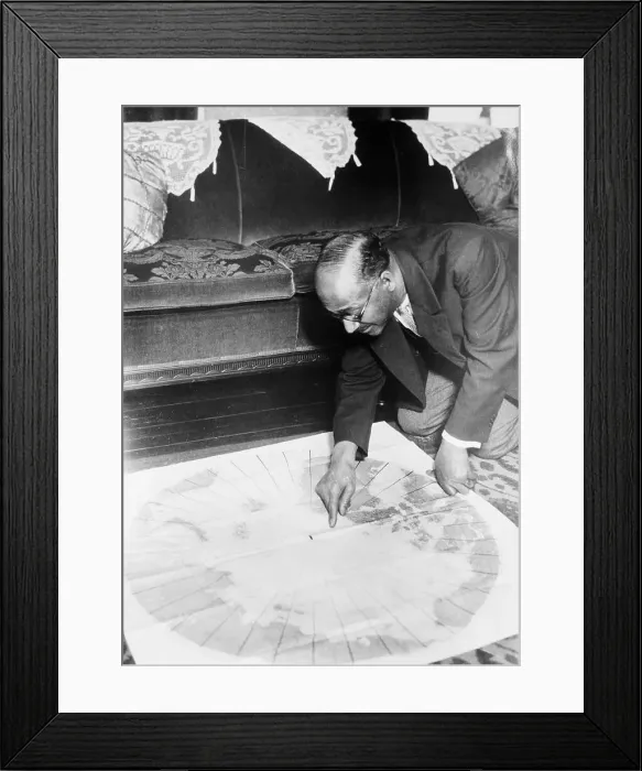 Framed Print : Matthew Henson Pointing at Map Framed Print : Matthew Henson Pointing at Map