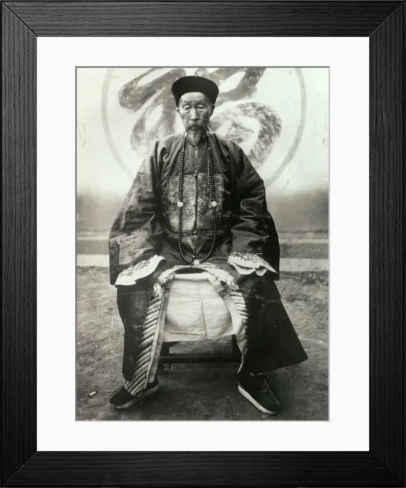Framed Print : Yunnan a Type of Old Mandarin Sitting in Chair Framed Print : Yunnan a Type of Old Mandarin Sitting in Chair