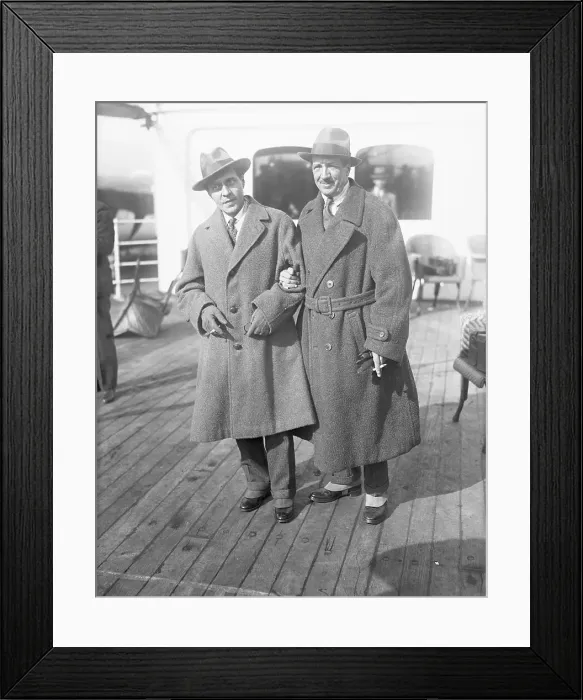 Framed Print : Alfred Cortot Walking with Jacques Thibaud Framed Print : Alfred Cortot Walking with Jacques Thibaud