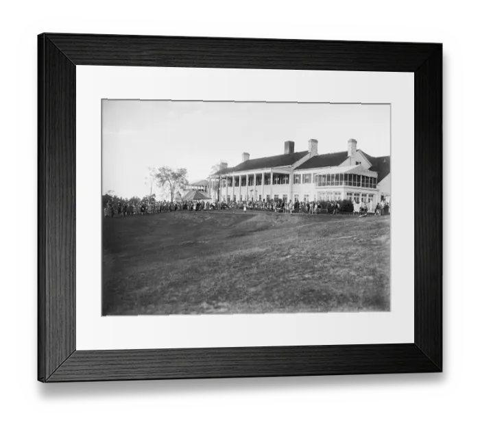 Framed Print : People Gathering at the First Tee on a Golf Course Framed Print : People Gathering at the First Tee on a Golf Course