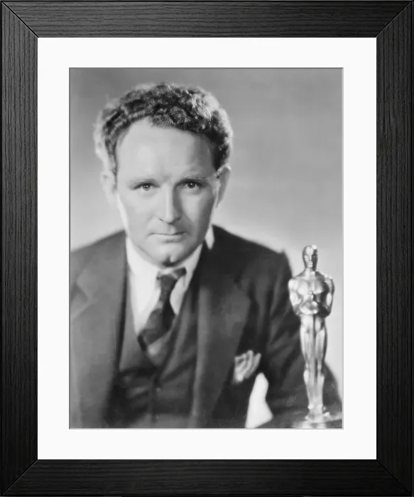 Framed Print : Movie Director Frank Borzage with His Academy Award Framed Print : Movie Director Frank Borzage with His Academy Award