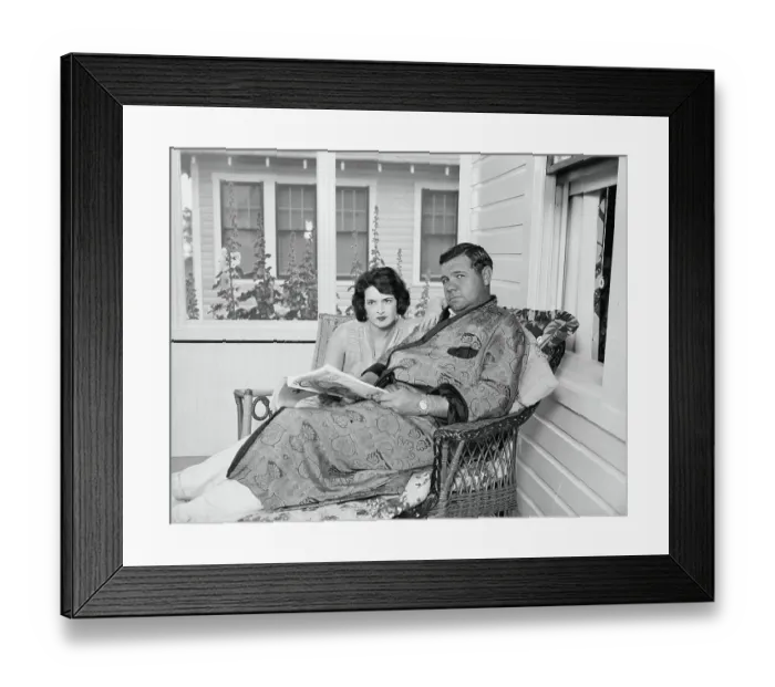 Framed Print : Babe Ruth and Wife Relaxing Framed Print : Babe Ruth and Wife Relaxing