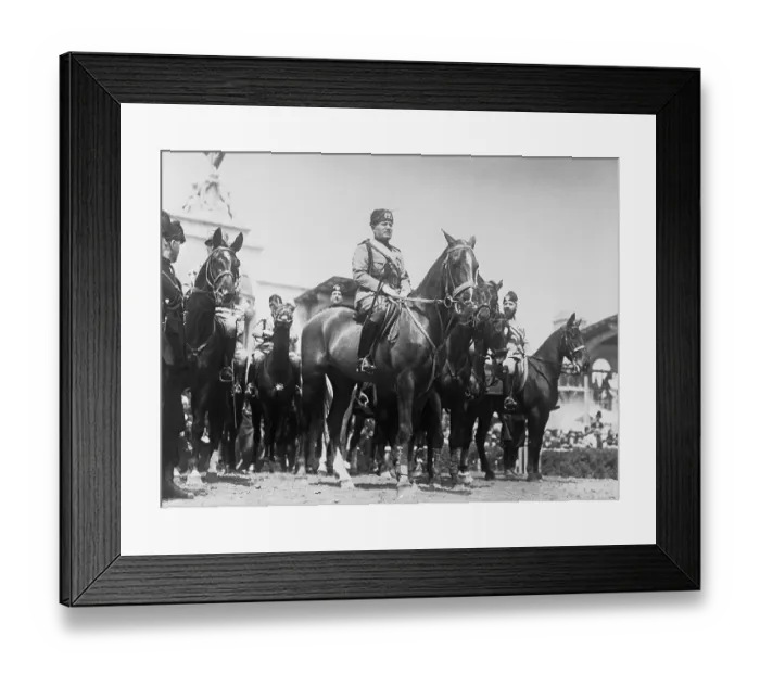 Framed Print : Benito Mussolini Reviewing Troops Framed Print : Benito Mussolini Reviewing Troops