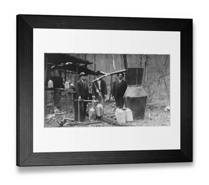 Framed Print : Officials Posing with Moonshine Still Apparatus Framed Print : Officials Posing with Moonshine Still Apparatus