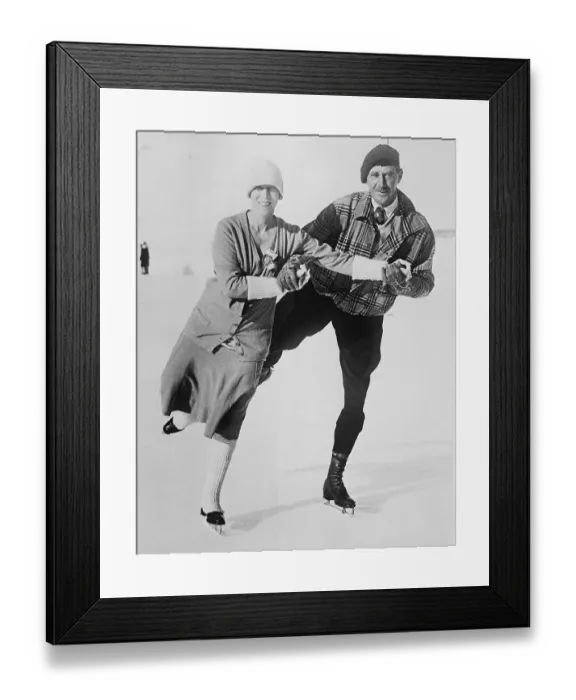 Framed Print : Elizabeth, Queen of Belgium, Skating with Duff Taylor Framed Print : Elizabeth, Queen of Belgium, Skating with Duff Taylor