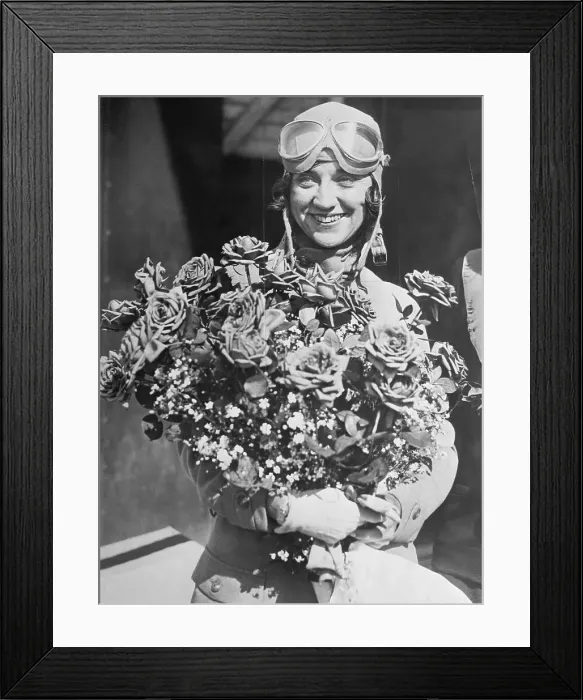 Framed Print : Blanche Noyes Holding a Bouquet of Flowers Framed Print : Blanche Noyes Holding a Bouquet of Flowers