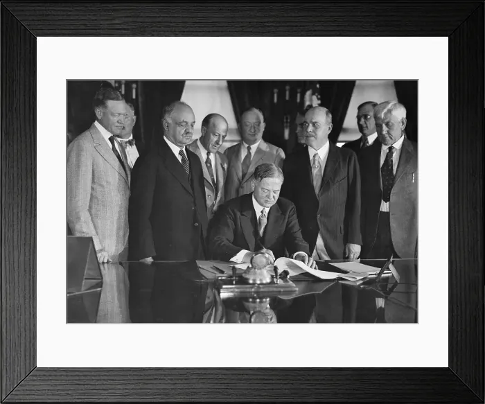 Framed Print : Herbert Hoover Signing Farm Relief Bill